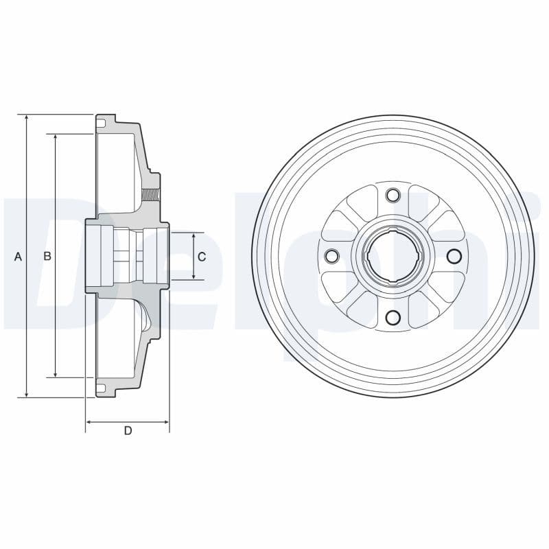 Brake drum Achter past: KIA RIO I 1.3/1.5 08.00-02.05