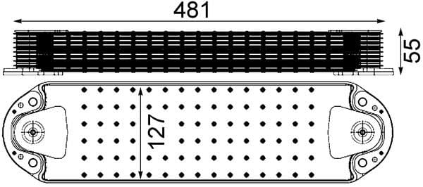 Olie radiator (127x55x481mm) EURO 4 past: VOLVO FH, FH16, FH16 II D13A400-D16K750 08.93-