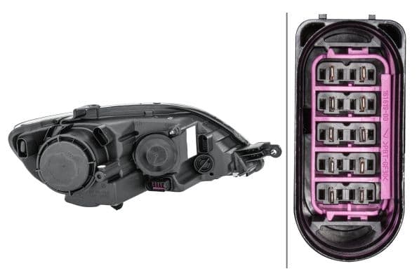 Koplamp Links (H15/H7/H7/PY21W/W5W, elektrisch, met motor, met gloeilamp, kleur invoegen: verchroomd) past: VW GOLF VI PLUS 01.09-08.14