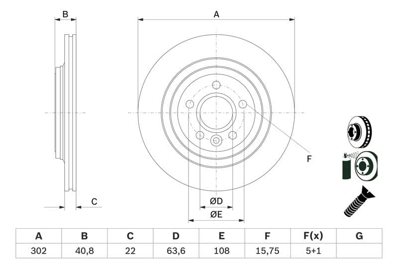 Brake disc Achter Links/Rechts past: VOLVO S60 II, S80 II, V60 I, V70 III, XC70 II 1.5-4.4 03.06-12.18