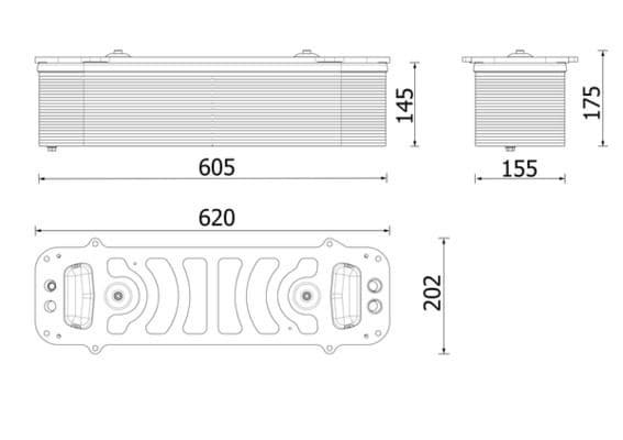 Toevoerluchtkoeler past: MAN SL II, TGA, TGS I, TGX I, TGX II  NEOPLAN CITYLINER II, TOURLINER I  TEMSA DIAMOND  VAN HOOL T D1556LF07-D3876LF16 12.00-