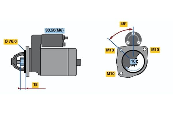Starter (12V, 2,2kW, gereviseerd) past: FORD FIESTA, FIESTA IV, FOCUS I 1.8D 08.98-03.05