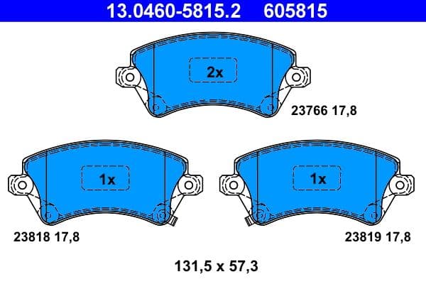 Remblokken set Voor , past: TOYOTA COROLLA, COROLLA VERSO 1.3-2.0D 05.97-03.08
