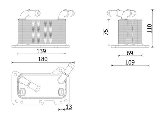 Olie radiator past: VOLVO V60 II, V90 II, XC60 II, XC90 II 2.0DH/2.0H 04.19-