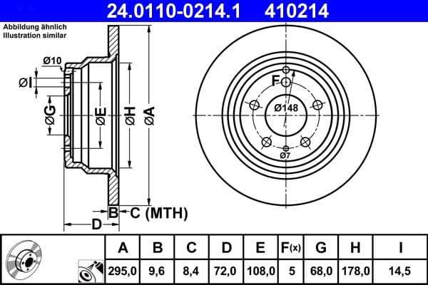 Brake disc Achter Links/Rechts past: VOLVO 850, C70 I, S70, V70 I 2.0-2.5D 06.91-10.05