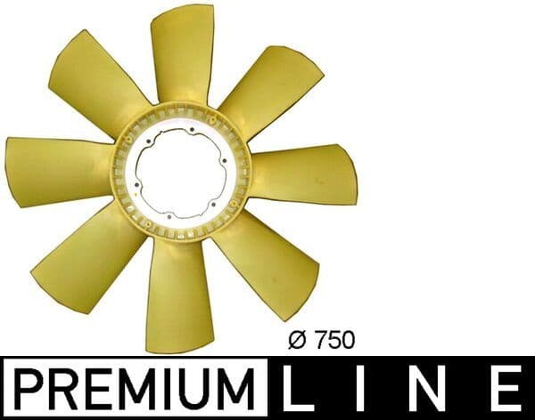 Radiator plezier (diameter 750mm, aantal bladen 8) past: RVI MAGNUM  VOLVO FH16 D16C550-DXi13 01.03-