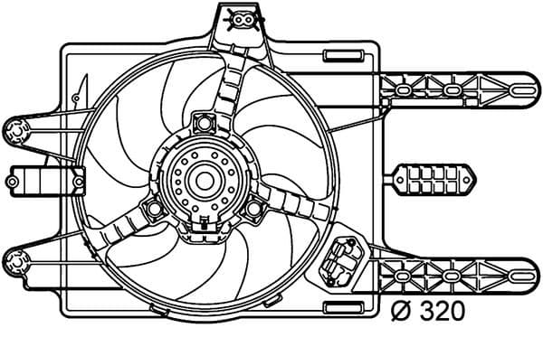 Radiatorventilator (met huisvesting) past: FIAT PUNTO  LANCIA Y 1.1/1.2 09.93-09.03