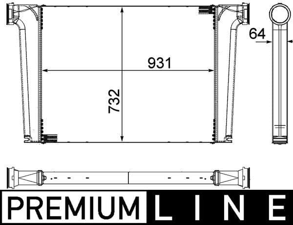 Toevoerluchtkoeler past: MAN LION´S COACH, LION´S STAR  NEOPLAN CITYLINER II, STARLINER, TOURLINER I D2066LOH03-D2876LOH21 09.96-