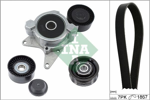 V-snaren set (met rollen) past: LEXUS IS II  TOYOTA AURIS, AVENSIS, COROLLA, RAV 4 III, VERSO 2.0D/2.2D 08.05-10.18