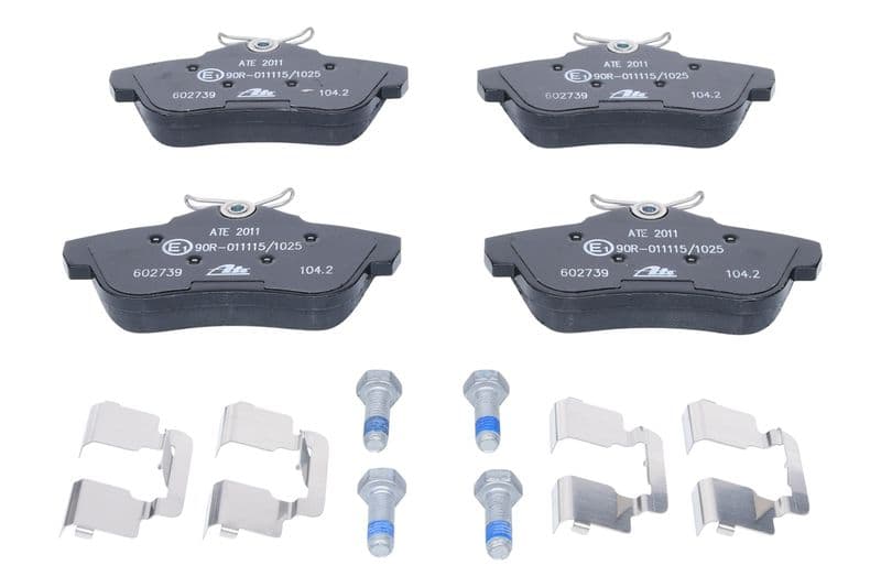 Remblokken set Achter (met extra's  met remklauw geleidingsbouten), past: CITROEN JUMPY II  FIAT SCUDO  PEUGEOT 405 I, EXPERT, EXPERT TEPEE  TOYOTA PROACE 1.4-2.0D 05.88-