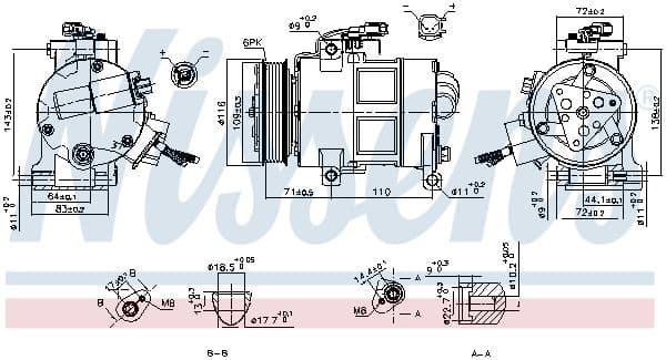 Airconditioning compressor past: FORD GALAXY III, MONDEO V, S-MAX 1.5 09.14-