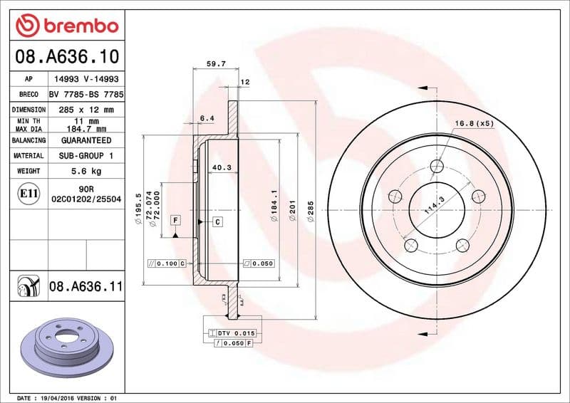 Brake disc Achter Links/Rechts past: JEEP CHEROKEE, WRANGLER II 2.4-4.0 08.96-01.08