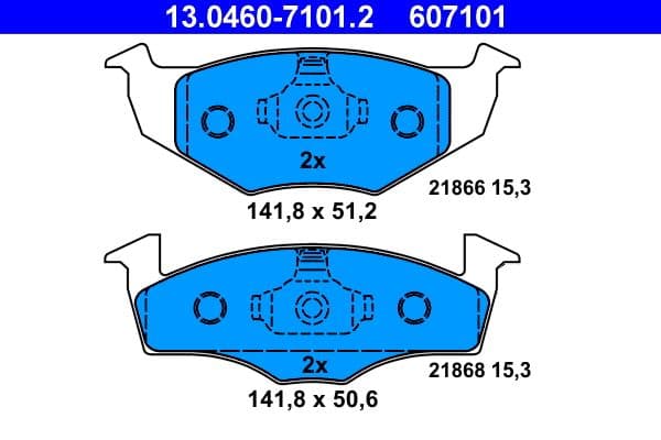 Remblokken set Voor , past: SEAT CORDOBA, CORDOBA VARIO, IBIZA II, TOLEDO I  VW GOLF III, POLO, POLO III CLASSIC, VENTO 1.0-2.0 05.91-12.02