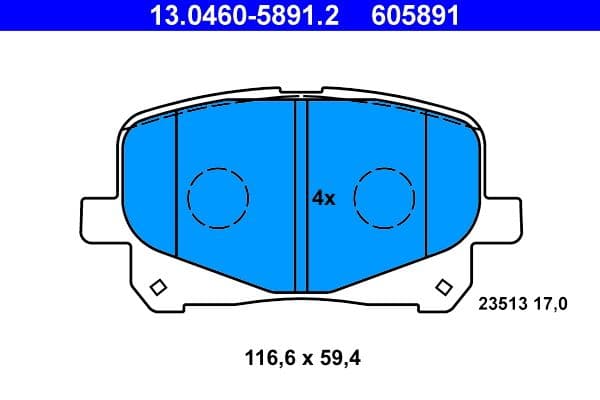 Remblokken set Voor , past: TOYOTA HARRIER, PREVIA II 2.0D-3.0 05.97-02.06
