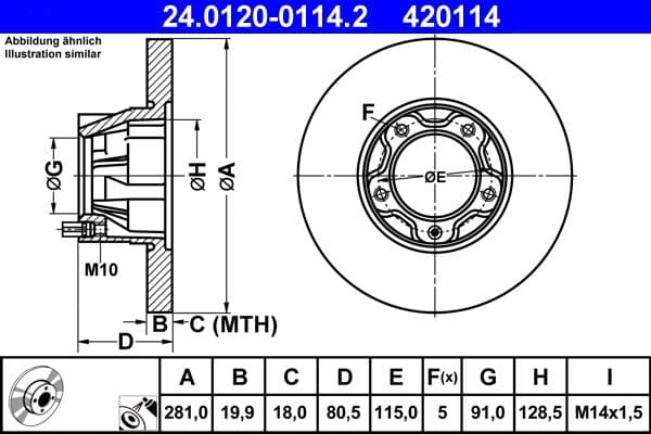 Brake disc Voor Links/Rechts past: VW LT 28-35 I, LT 40-55 I 2.0-2.7D 04.75-06.96