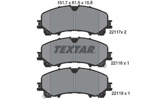 Remblokken set Voor , past: INFINITI Q50, Q60, QX50 II  NISSAN X-TRAIL, X-TRAIL III  RENAULT KOLEOS II 1.3-3.5H 04.13-