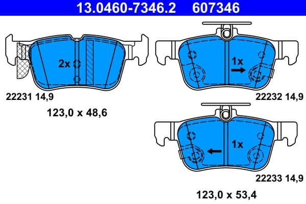 Remblokken set Achter , past: FORD FOCUS IV, GALAXY III, GALAXY MK III, KUGA II, KUGA III, MONDEO V, S-MAX  FORD USA EDGE, FUSION 1.0-2.5H 09.12-