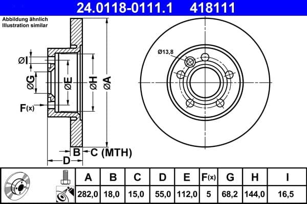 Brake disc Voor Links/Rechts past: VW TRANSPORTER T4 1.8-2.8 07.90-06.03