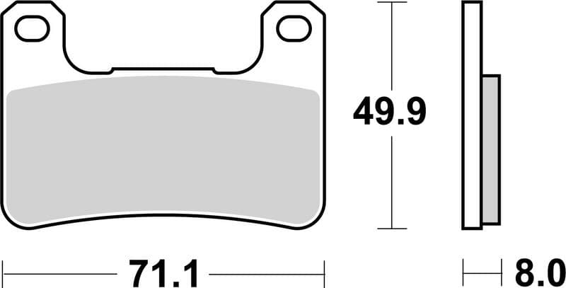 Brake pads Voor, beoogd gebruik: route, materiaal: sinter-LA, 49,9x71,1x8mm past: KAWASAKI KLE, Z  SUZUKI GSX, GSX-R 600-1340 2004-2016