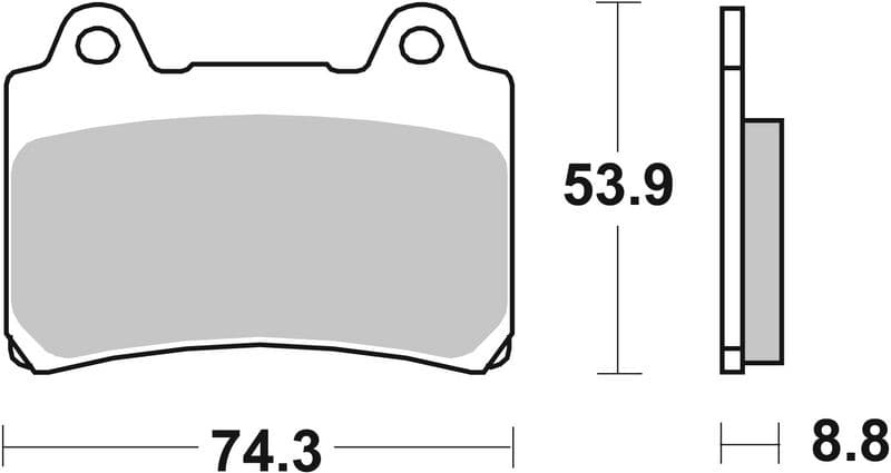 Brake pads Voor, beoogd gebruik: route, materiaal: sinter-SA, 53,9x74,3x8,8mm past: YAMAHA TDM 850 1996-2001