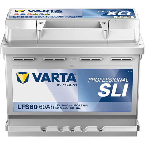 Batterij VARTA 12V 60Ah/540A (EN) PROFESSIONALl STARTER SLI (R+) 242x175x190 B13 - montageflens 10,5 mm (beginnen)