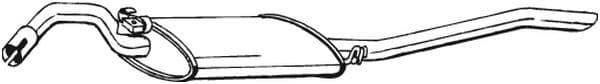 Uitlaatsysteem achterste geluiddemper past: SEAT TOLEDO I 1.6/1.9D 05.91-03.99