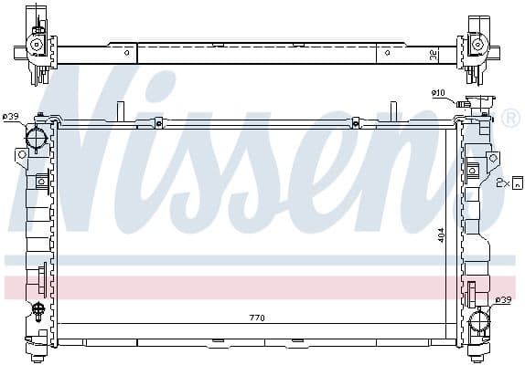 Motorradiator past: CHRYSLER VOYAGER IV  DODGE CARAVAN 3.3/3.8 02.00-12.08