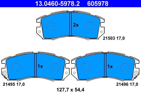 Remblokken set Voor , past: SUBARU IMPREZA, LEGACY I, LEGACY II 1.6-2.2 01.89-12.00