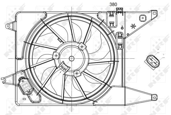 Radiatorventilator (met huisvesting) past: DACIA LOGAN, LOGAN EXPRESS, LOGAN MCV, SANDERO  LADA LARGUS  RENAULT LOGAN I, SANDERO/STEPWAY I  VW PASSAT B6 1.2-2.0D 09.04-