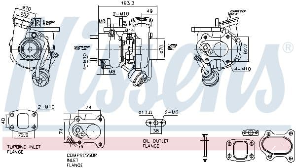 Turbocompressor (compressiewiel type: titanium met bevestigingskit) past: MERCEDES ATEGO 2 OM924.920-OM924.935 10.04-