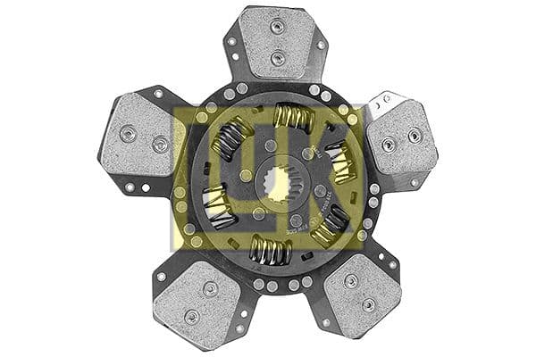 Koppelingsplaat/plaat keramiek (290mm  aantal peddels: 5) past: CASE IH 42, 48, 55, 64, 70, 48 A, 52 2WD, 52 4WD, 58, 58 A, 63 2WD, 63 4WD, 68, 75, 75 A  CASE-STEYR 8070, 942, 952, 955, 963, 964