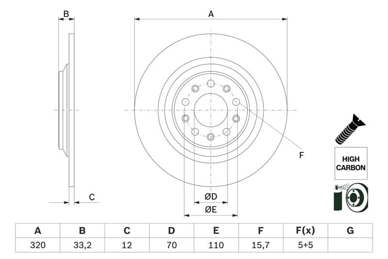 Brake disc Achter Links/Rechts past: JEEP CHEROKEE 2.0-3.2 11.13-