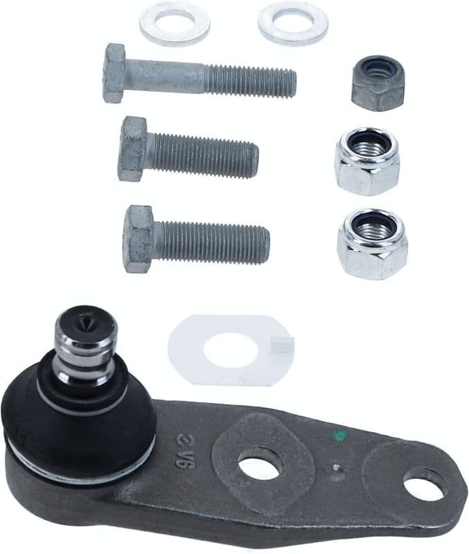 Kogelgewricht van de as Links/Rechts (bodem voor) (diameter kegel 16mm, met extra materialen) past: NISSAN KUBISTAR  RENAULT 11, 19 I, 19 I CHAMADE, 19 II, 19 II CHAMADE, 21, 9 1.0-Electric 09.81-