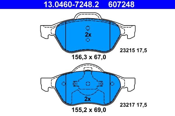 Remblokken set Voor , past: RENAULT LAGUNA, LAGUNA II, LAGUNA III, MEGANE II, SCENIC II, TWINGO II, WIND 1.2-2.0 03.01-12.15