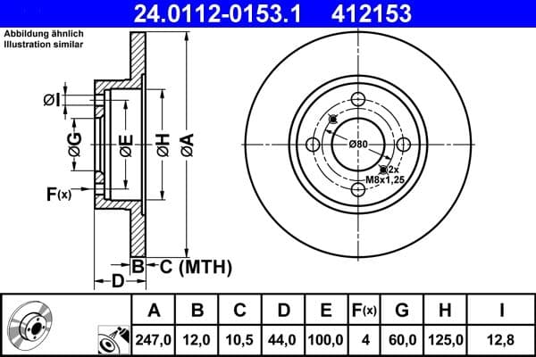 Brake disc Voor Links/Rechts past: OPEL AGILA A  SUZUKI WAGON R, WAGON R+ 1.0-1.3D 05.00-