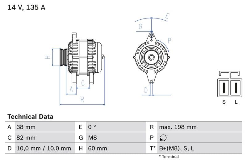 Dynamo (14V, 135A, gereviseerd) past: RVI MASCOTT  NISSAN CABSTAR, INTERSTAR, ATLEON  OPEL MOVANO A  RENAULT MASTER II, MASTER PRO 3.0D 10.03-