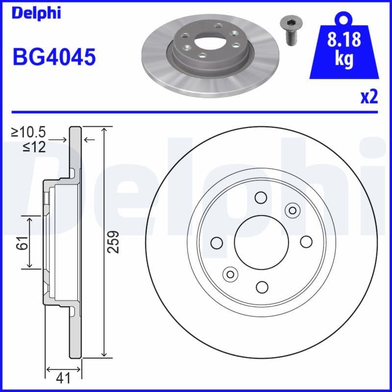 Remschijf set (2 stuks) Voor Links/Rechts past: DACIA LOGAN, LOGAN II, SANDERO, SANDERO II  RENAULT LOGAN I, LOGAN/STEPWAY II, SANDERO/STEPWAY I, SANDERO/STEPWAY II, THALIA III 0.9-1.6LPG 05.96-