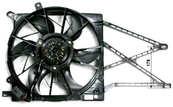 Radiatorventilator (met huisvesting) past: OPEL ASTRA G, ASTRA G CLASSIC, ASTRA H, ZAFIRA A, ZAFIRA B 1.4-2.2D 02.98-04.15