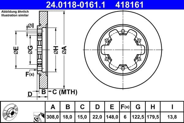 Brake disc Achter Links/Rechts past: FORD TRANSIT V363 2.0D-Electric 08.13-