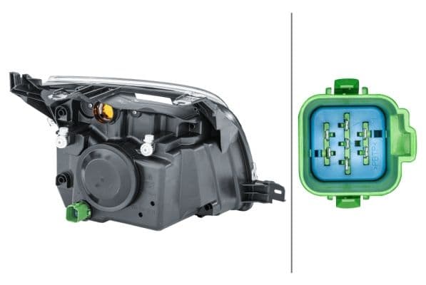Koplamp Links (H4/PY21W/W5W, met motor) past: FORD FUSION JU 08.02-12.12