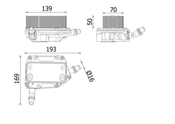 Olie radiator (automatisch) past: BMW 2 (F45), X1 (F48), X2 (F39)  MINI (F56), (F57), CLUBMAN (F54), COUNTRYMAN (F60) 2.0/2.0D 11.13-
