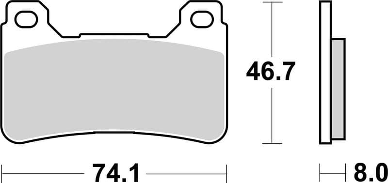 Brake pads Voor, beoogd gebruik: route, materiaal: sinter-SA, 46,7x74,1x8mm past: HONDA CBR 600/1000 2004-2012