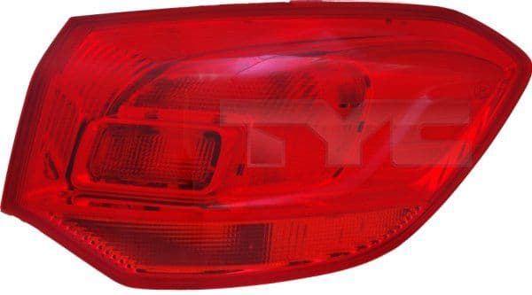 Achterlicht Rechts (extern, P21W/W5W, kleur indicator red, kleur van het glas red) past: OPEL ASTRA J Stationwagon 12.09-04.18