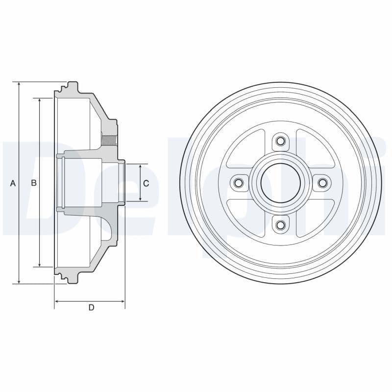 Brake drum Achter past: OPEL AGILA B  SUZUKI SPLASH, SWIFT III 1.0-1.5 02.05-