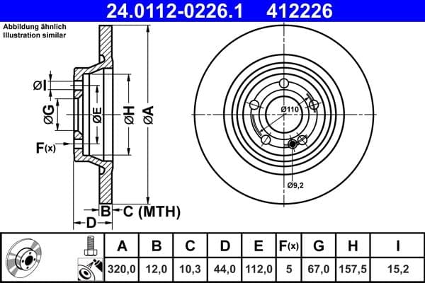 Brake disc Achter Links/Rechts past: MERCEDES A (V177), A (W177), B SPORTS TOURER (W247), CLA (C118), CLA SHOOTING BRAKE (X118), EQA (H243), EQB (X243), GLA (H247), GLB (X247) 1.3-Electric 03.18-