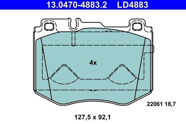 Keramische remblokken Voor , past: MERCEDES C (A205), C (C205), C T-MODEL (S205), C (W205), CLS (C257), E (A238), E ALL-TERRAIN (S213), E (C238), E T-MODEL (S213), E (W213) 1.5-3.0D 12.13-