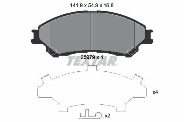 Remblokken set Voor (met extra's), past: SUZUKI S-CROSS, SX4 S-CROSS, VITARA 1.0-1.6D 08.13-