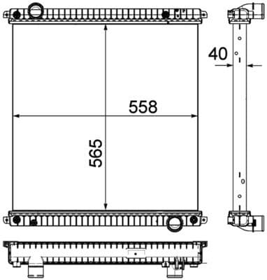 Motorradiator ((en) without frame) past: IVECO EUROCARGO I-III, EUROCARGO IV, EUROCARGO V, EUROFIRE III F4AE0481A-F4BE0611A 09.00-