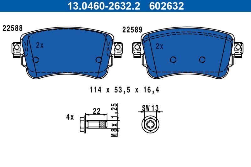 Remblokken set Achter , past: CITROEN JUMPY III, SPACETOURER  OPEL VIVARO C, ZAFIRA LIFE  PEUGEOT EXPERT, TRAVELLER  TOYOTA PROACE, PROACE VERSO 1.5D-Electric 02.16-