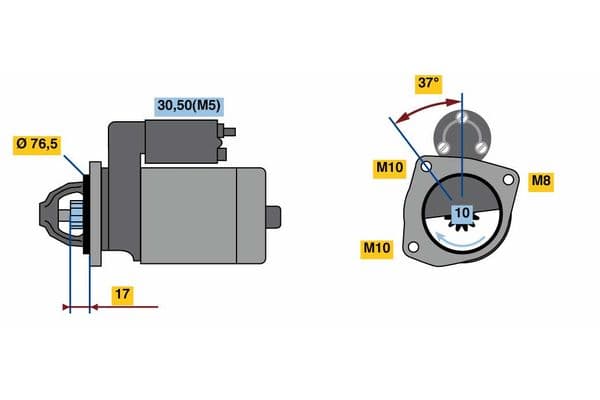 Starter (12V, 2,2kW, gereviseerd) past: NISSAN INTERSTAR, NAVARA NP300, NV400, PRIMASTAR, QASHQAI +2, QASHQAI I, X-TRAIL, X-TRAIL II  OPEL MOVANO B, VIVARO A  RENAULT ALASKAN 2.0D/2.3D 08.05-